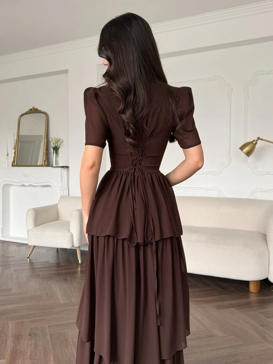 Multi-Layer Tied-Waist Dress