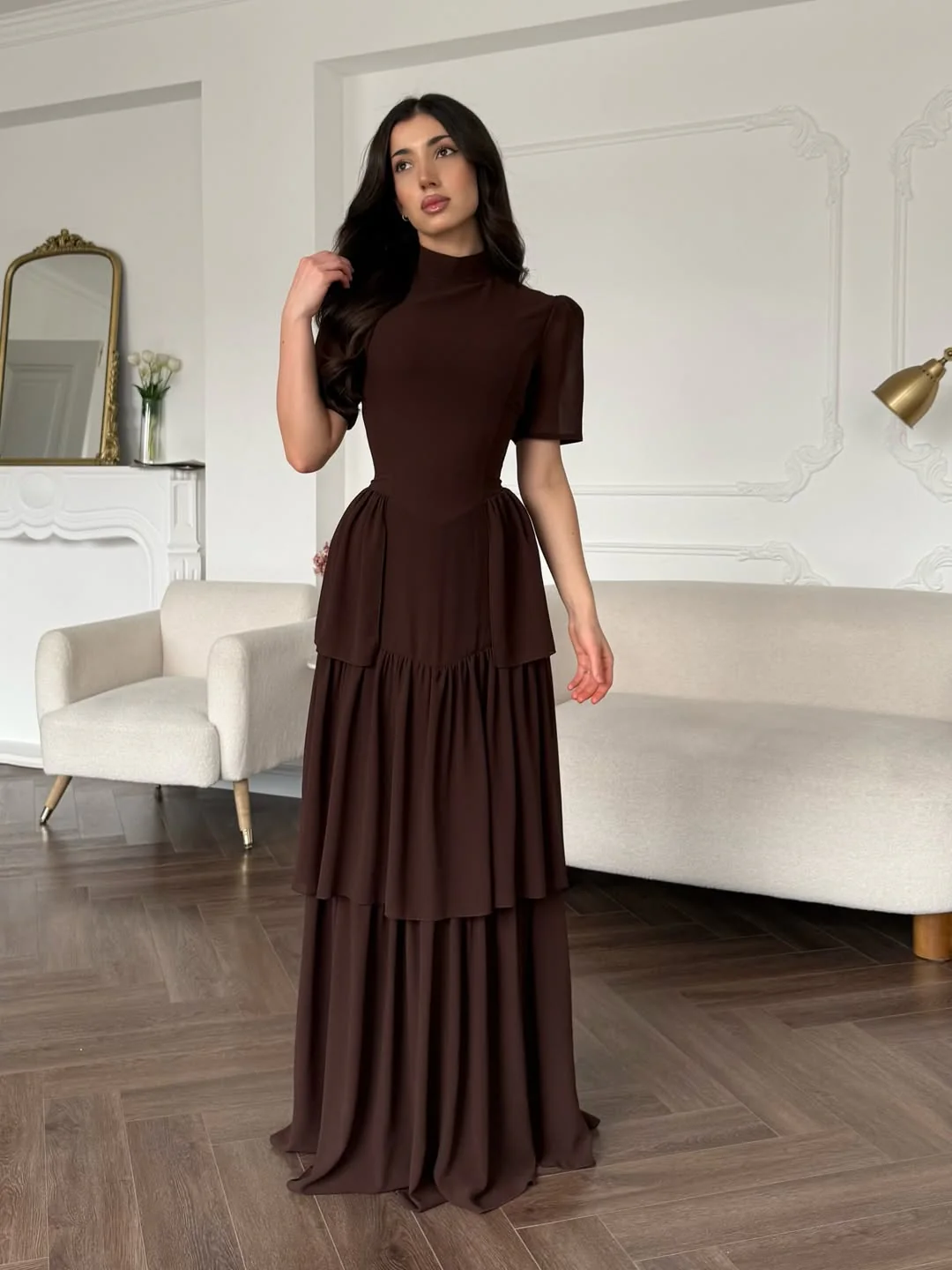 Multi-Layer Tied-Waist Dress