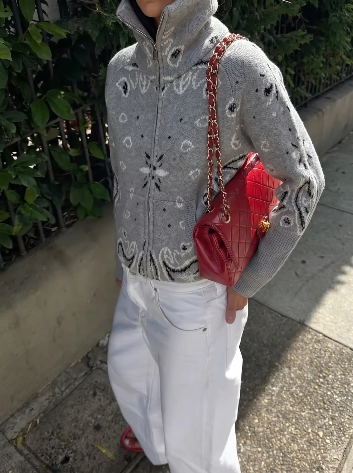 Retro Bandana Patterned Cardigan