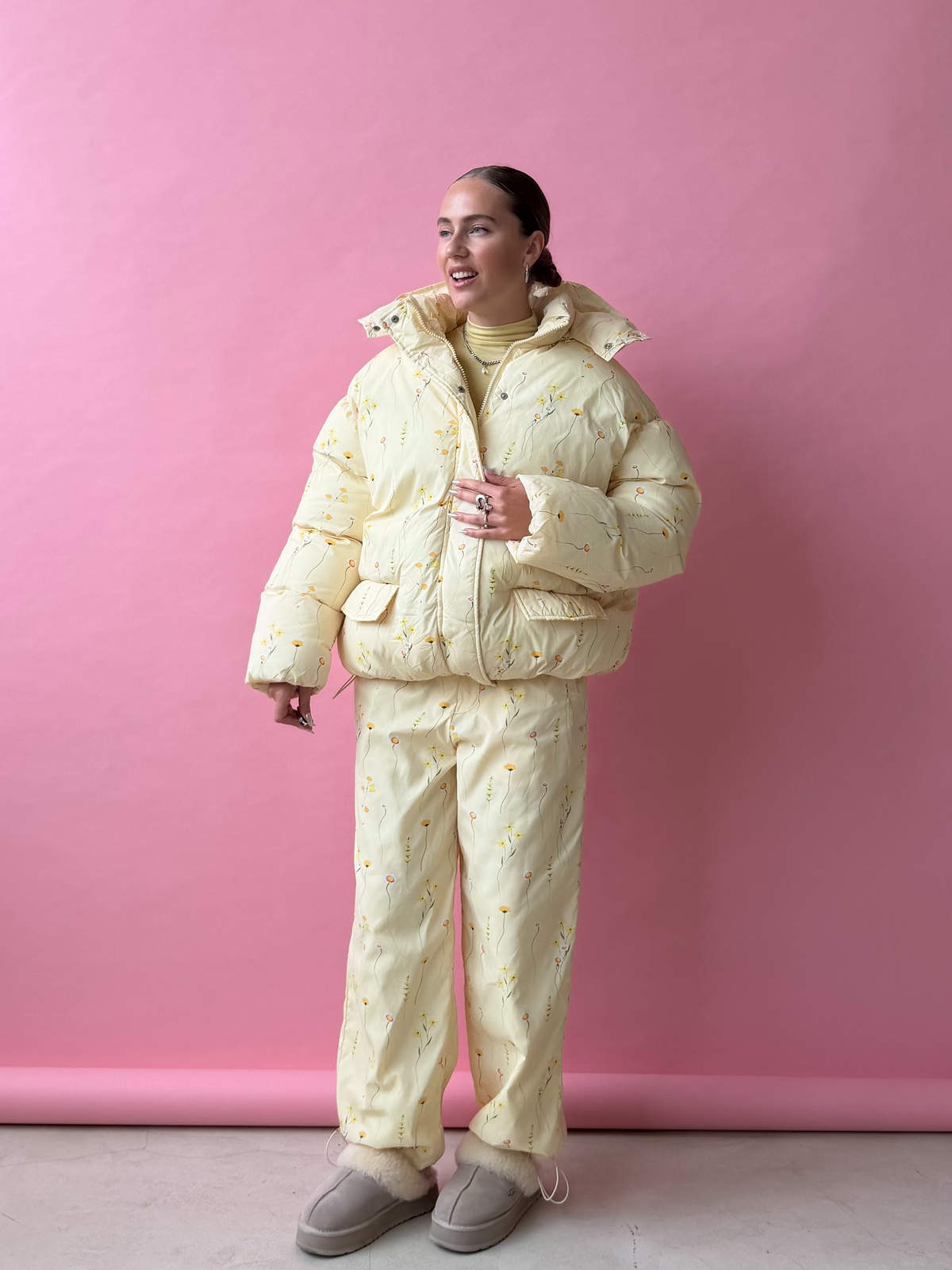 Puffer Jacket Set-Yellow