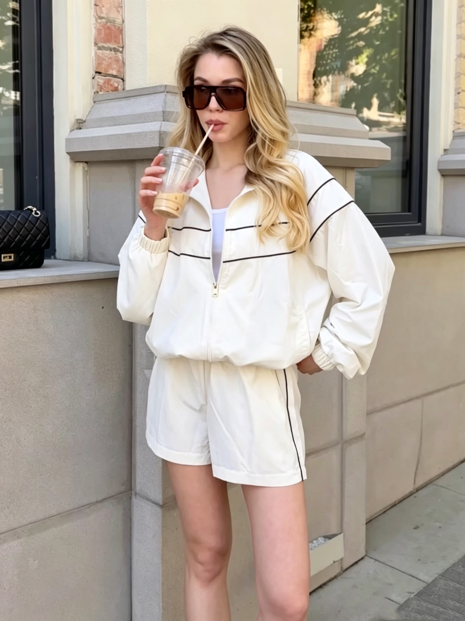 Drawstring Jacket Set