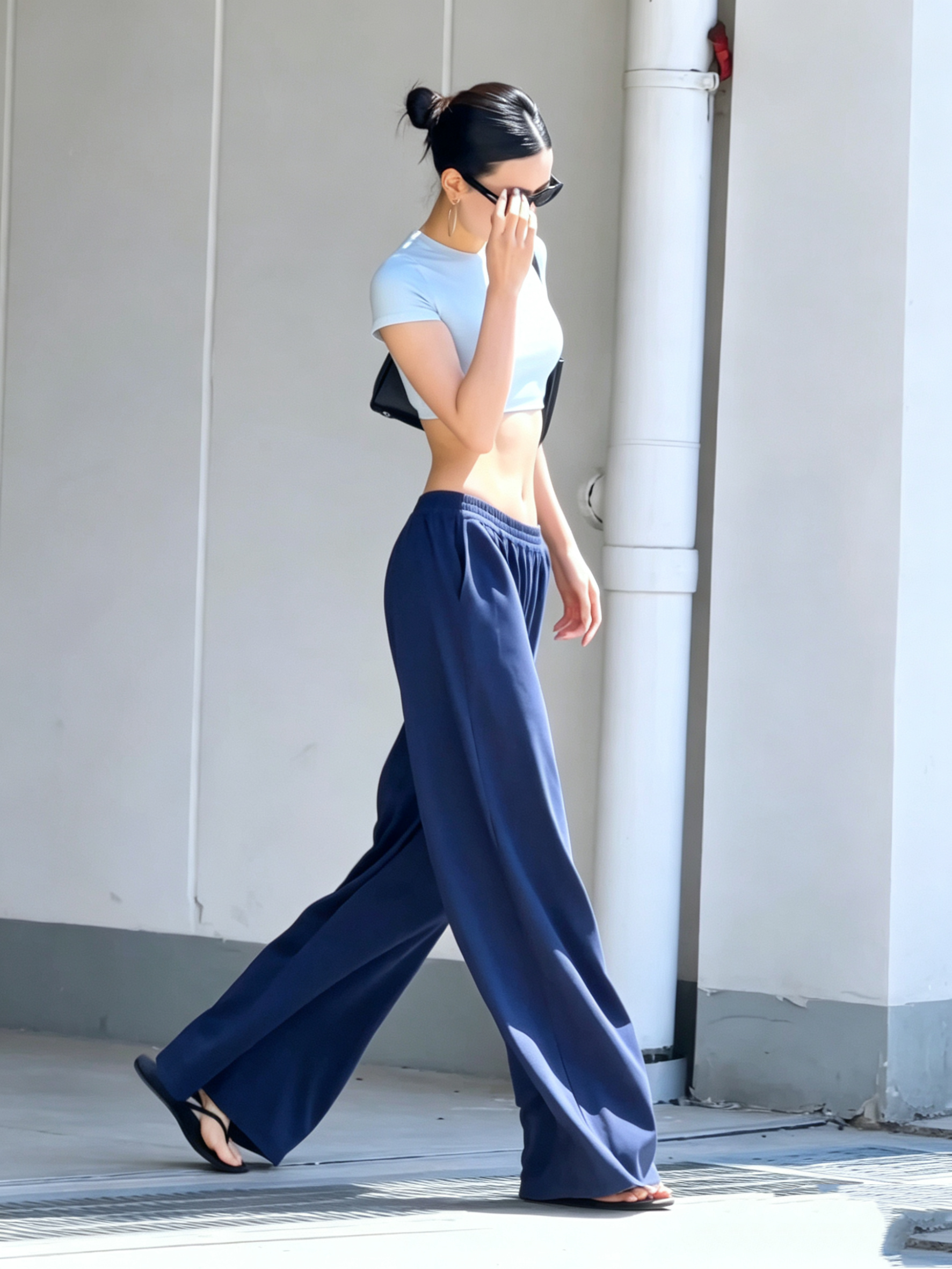 Navy Baggy Pants Set