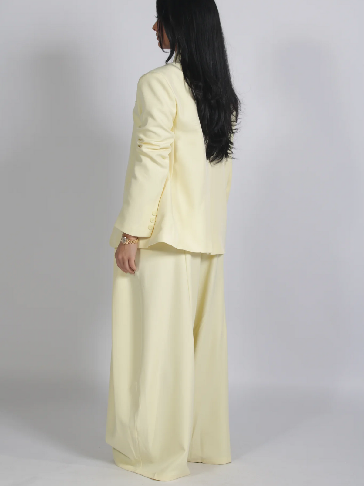 Retro Oversized Slit Blazer Set