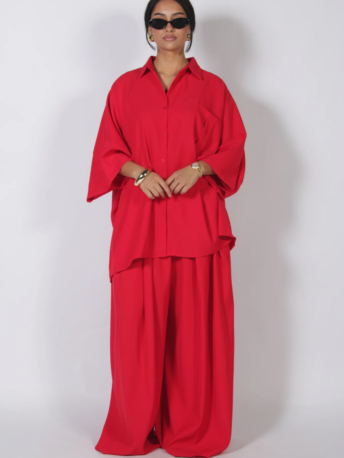 Retro Oversized Solid-Color Set