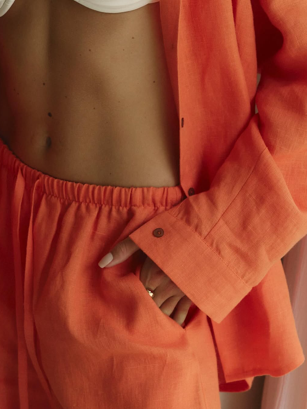 Basic Linen Pants Set