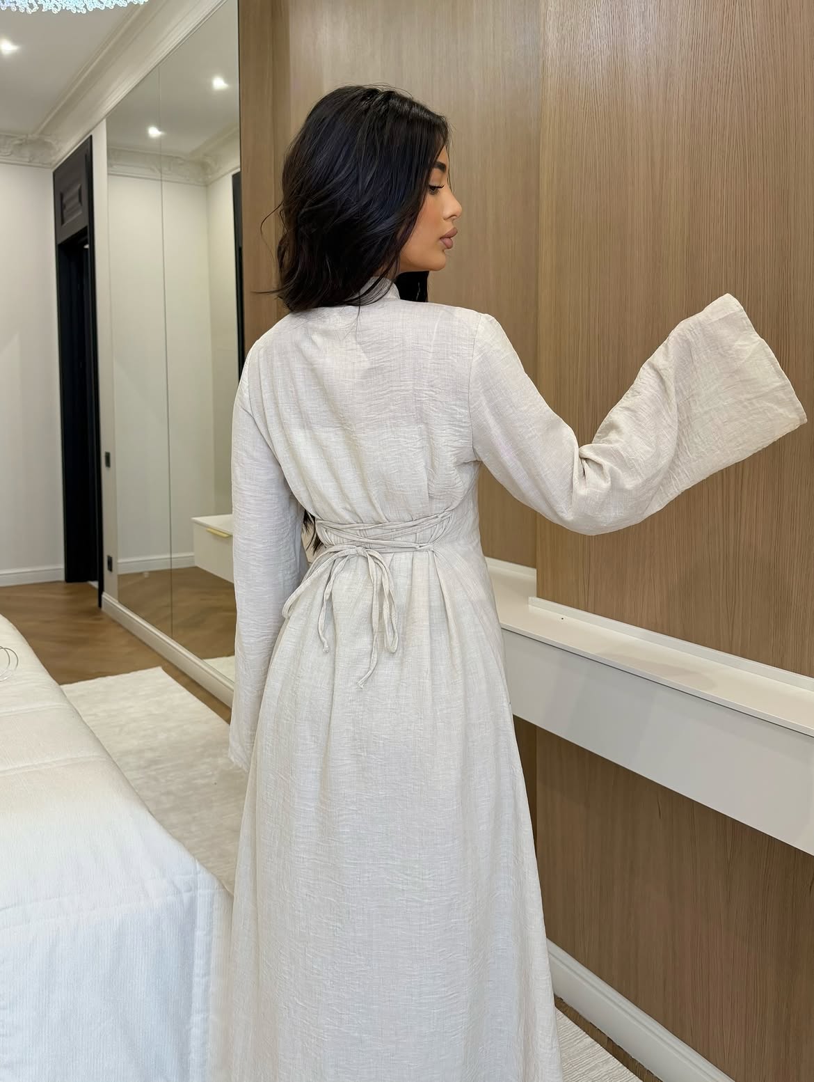 Button-Front Linen Two-Piece Set
