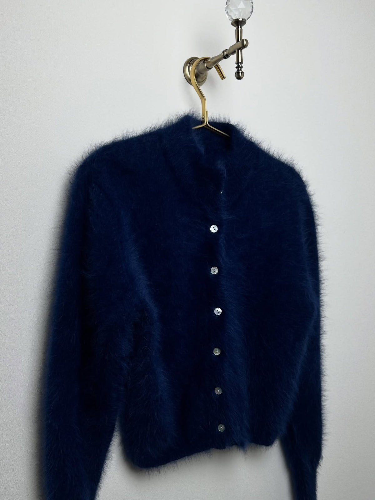 Round-Neck Fleece Long-Sleeve Cardigan