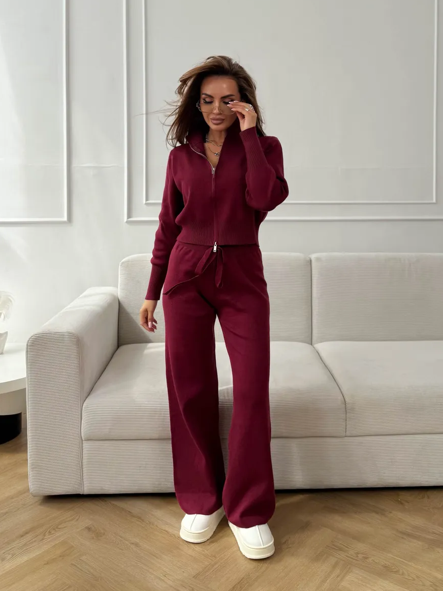 Double-Zip Slim-Fit Sweater Set