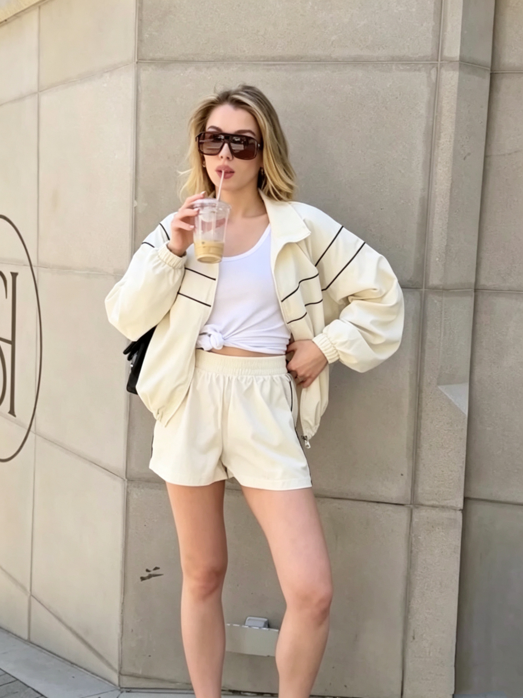 Drawstring Jacket Set
