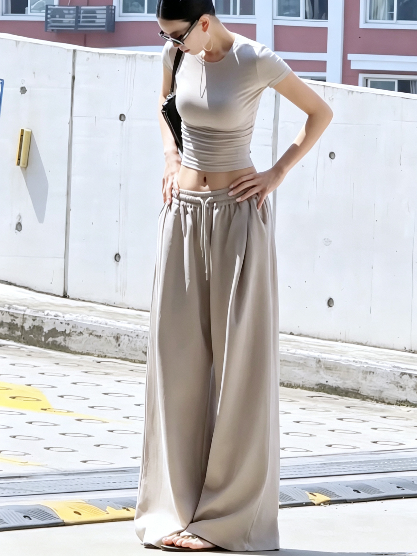 Khaki Baggy Pants Set