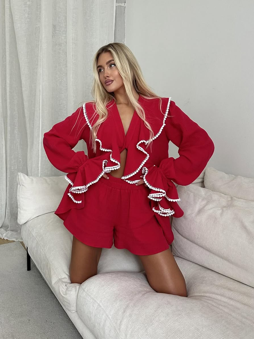 Cotton Color-Blocked Set