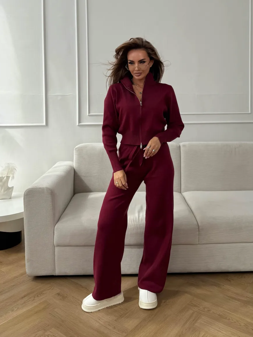 Double-Zip Slim-Fit Sweater Set