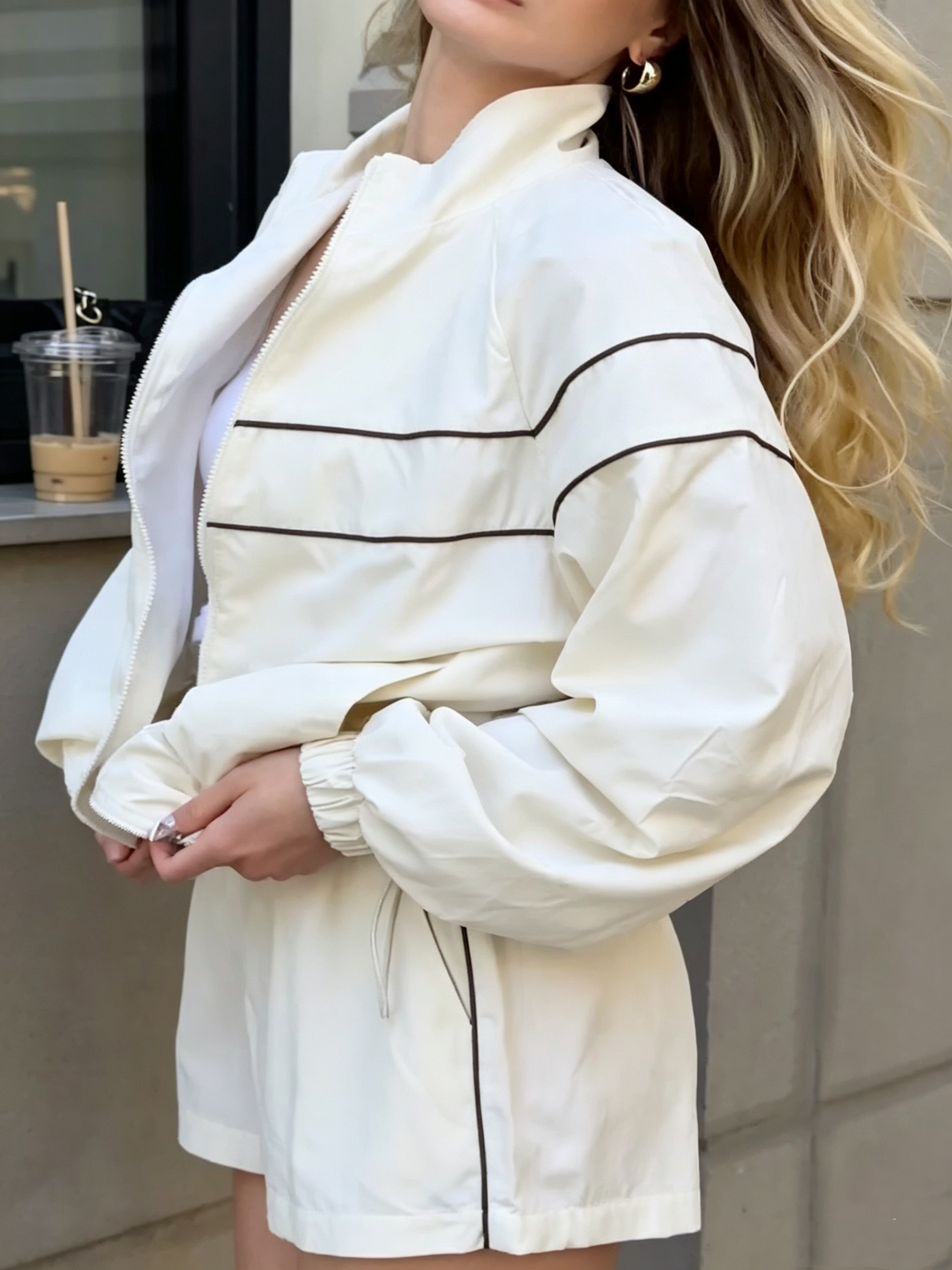 Drawstring Jacket Set