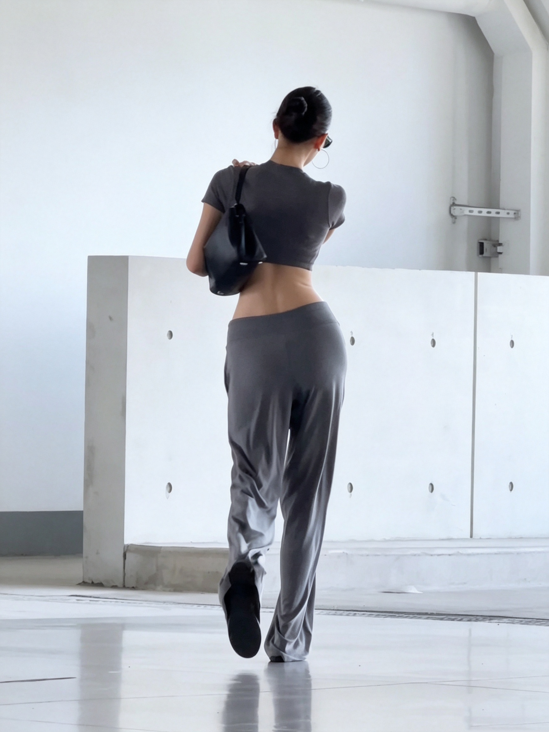 Gray Yoga Pants Set