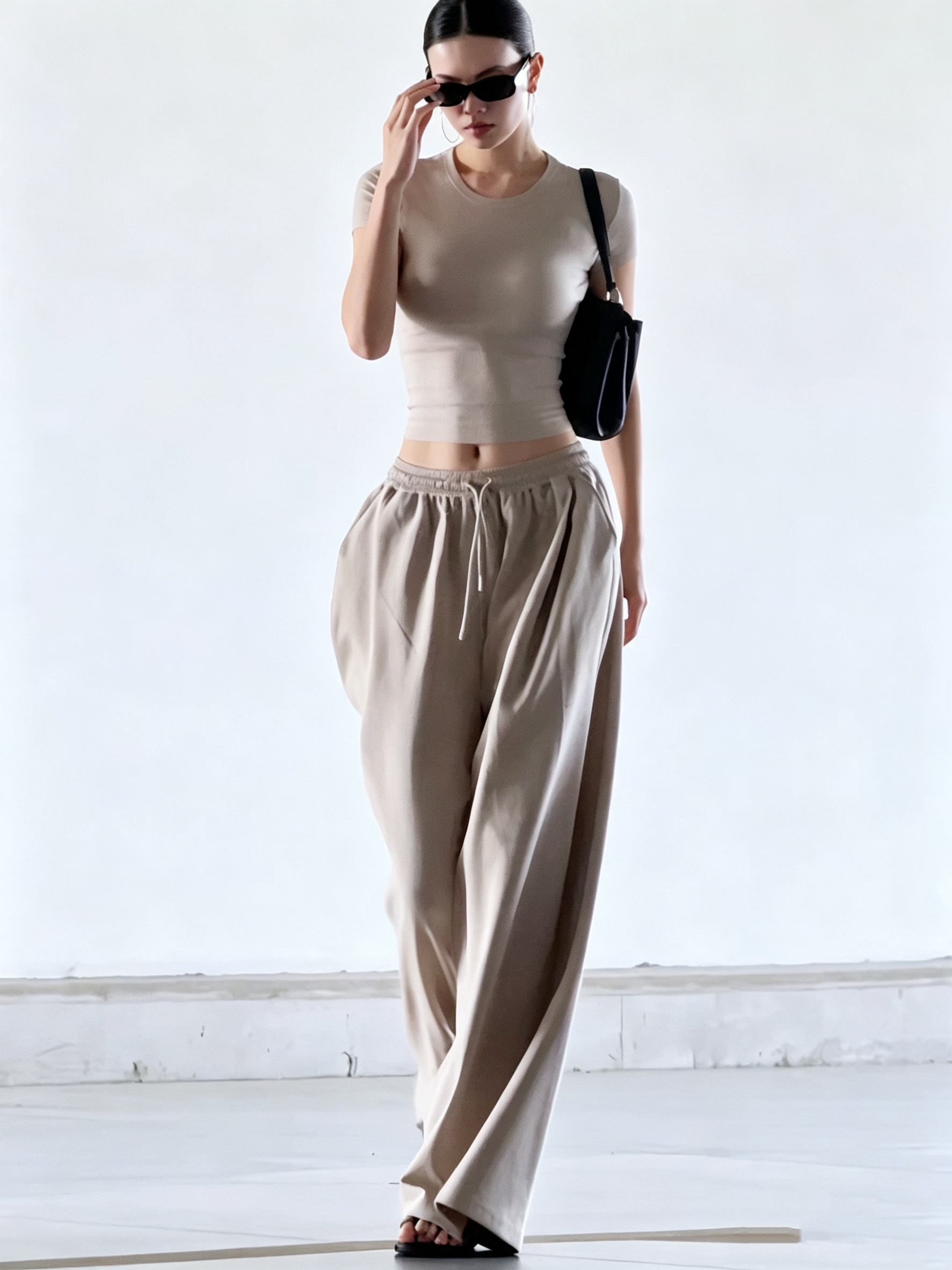 Khaki Baggy Pants Set