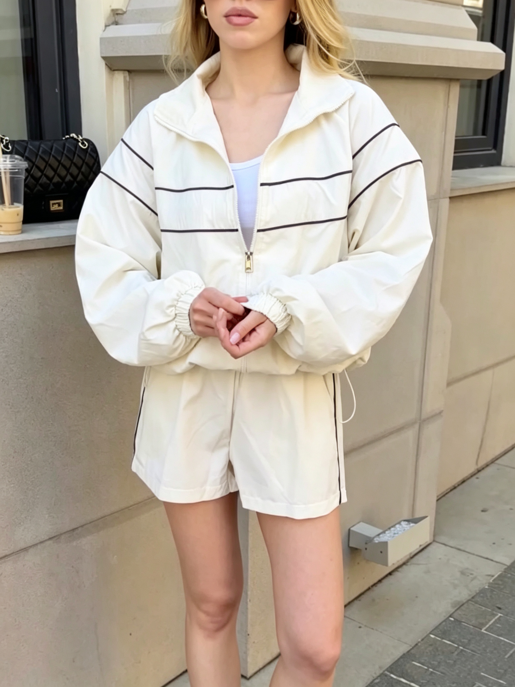 Drawstring Jacket Set