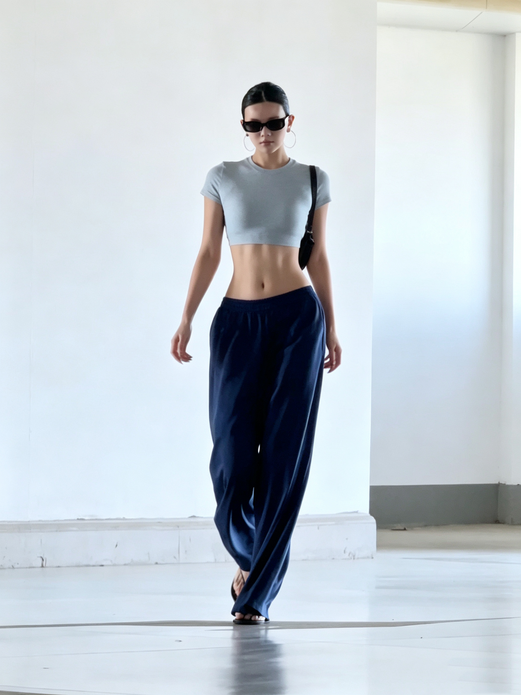 Navy Baggy Pants Set