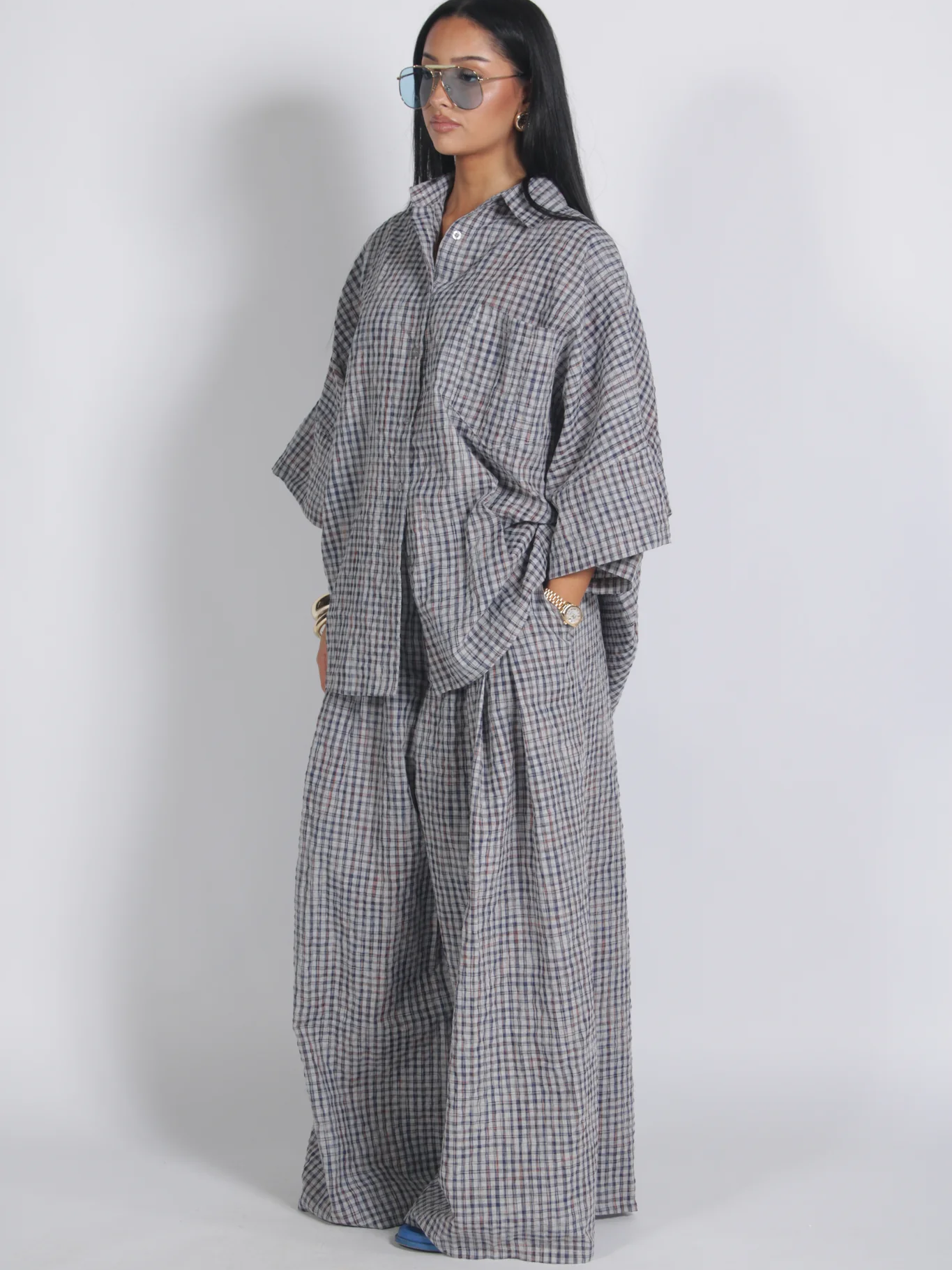Retro Oversized Plaid set