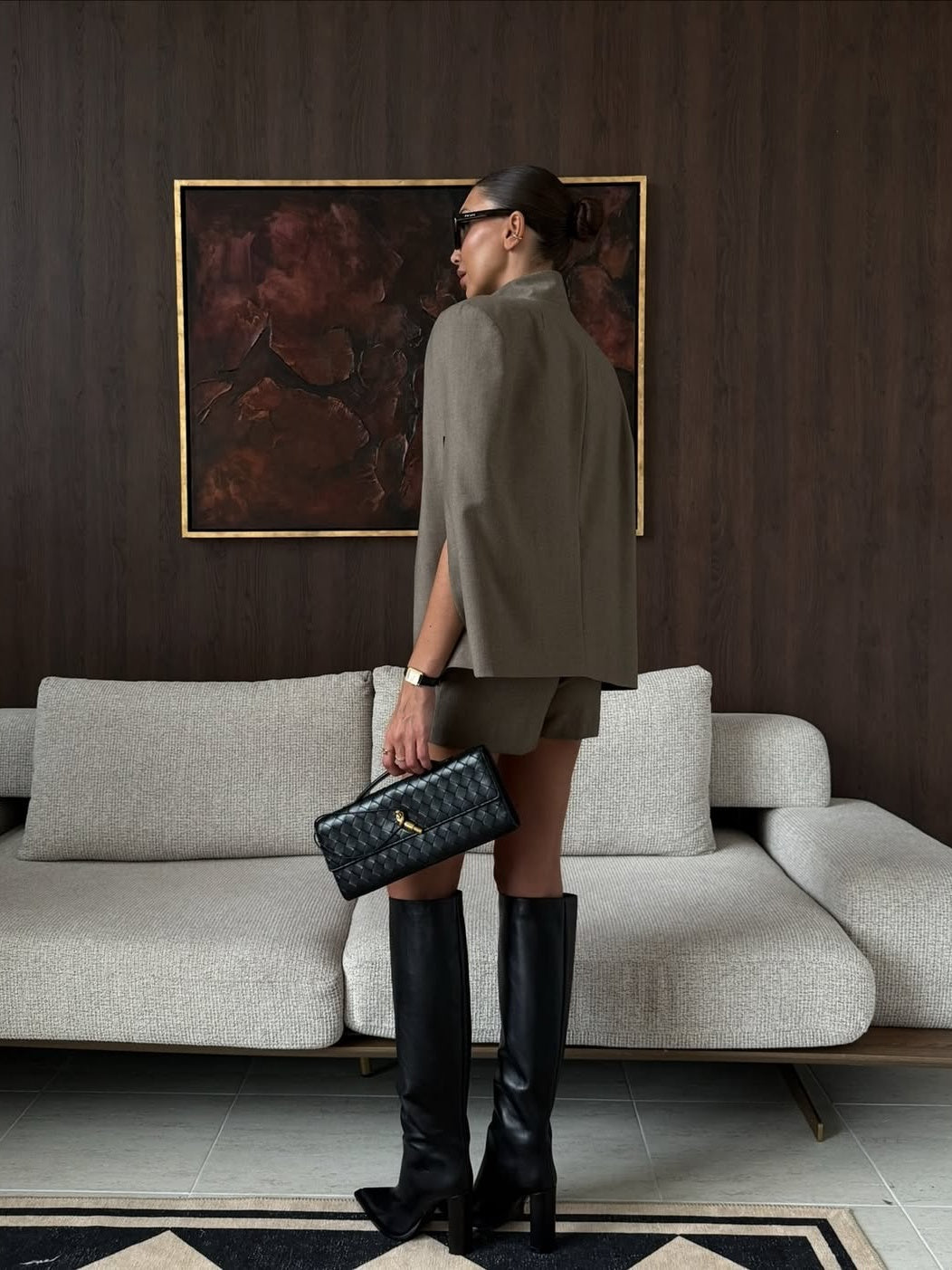 Sleeveless Openwork Blazer and Shorts Set