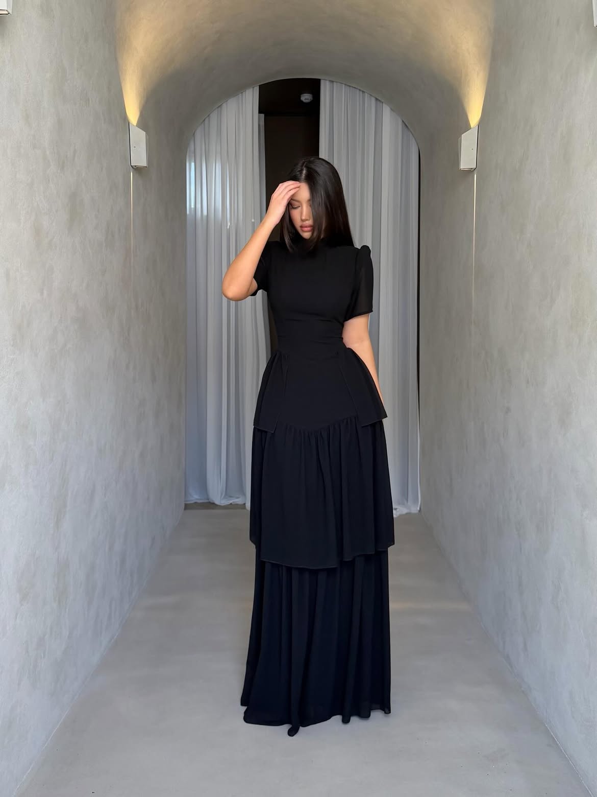 Multi-Layer Tied-Waist Dress