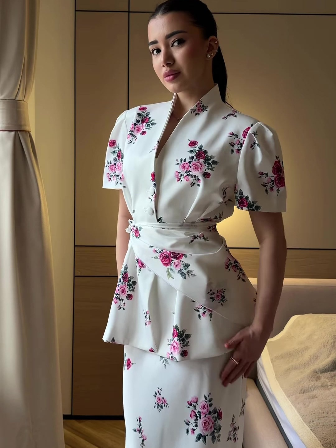 Printed skirt set (with headscarf)