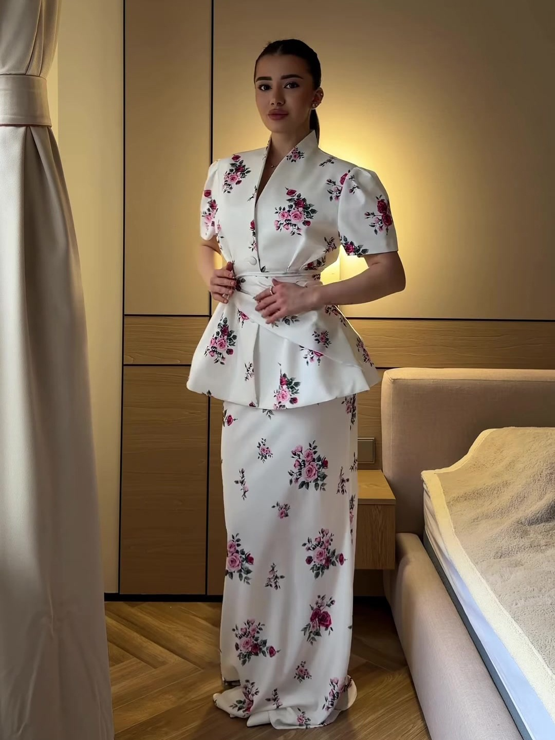 Printed skirt set (with headscarf)