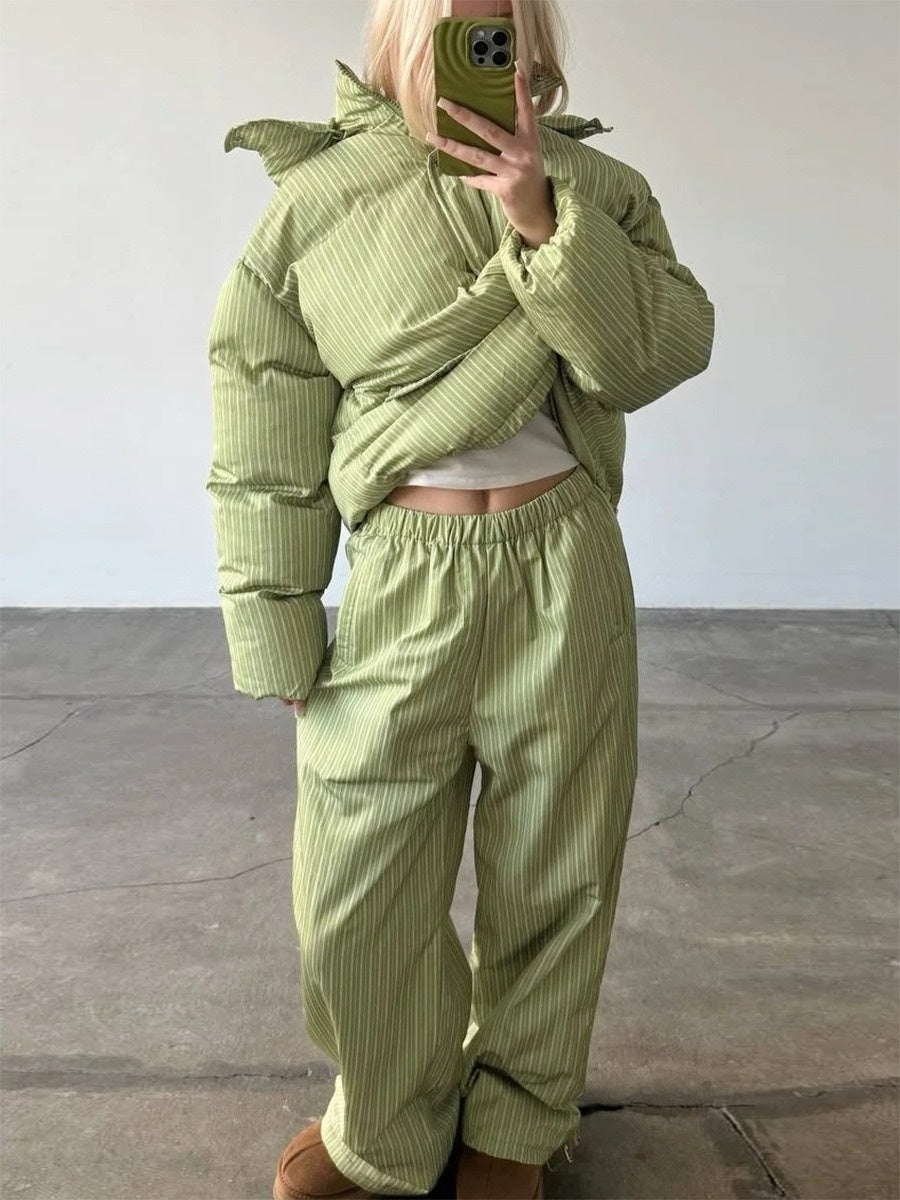 Puffer Jacket Set-Stripe