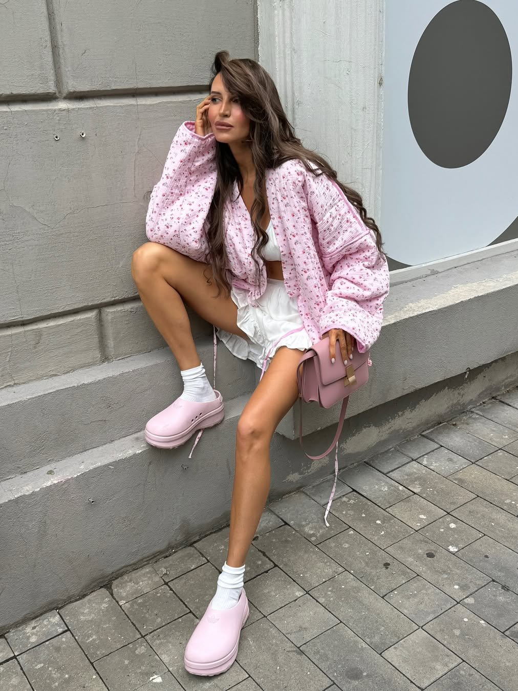 Printed Lace-Up Cardigan
