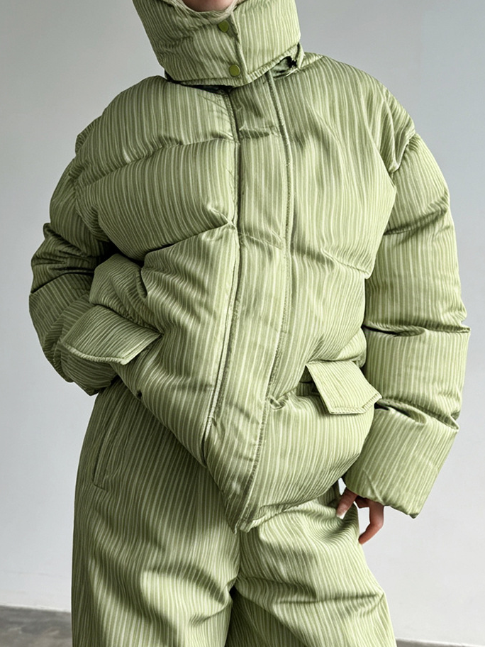 Puffer Jacket Set-Stripe
