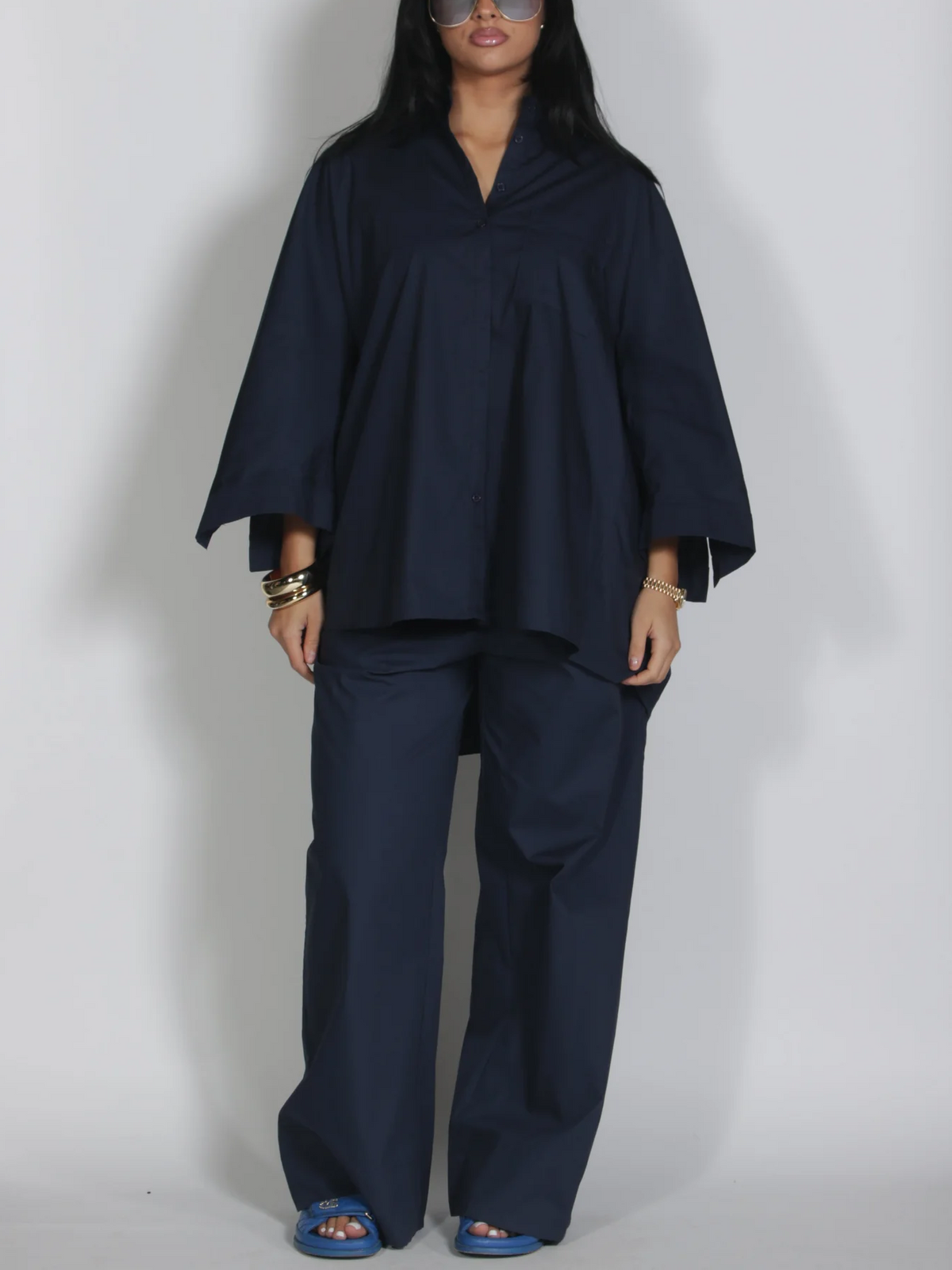 Retro Oversized Solid-Color Set