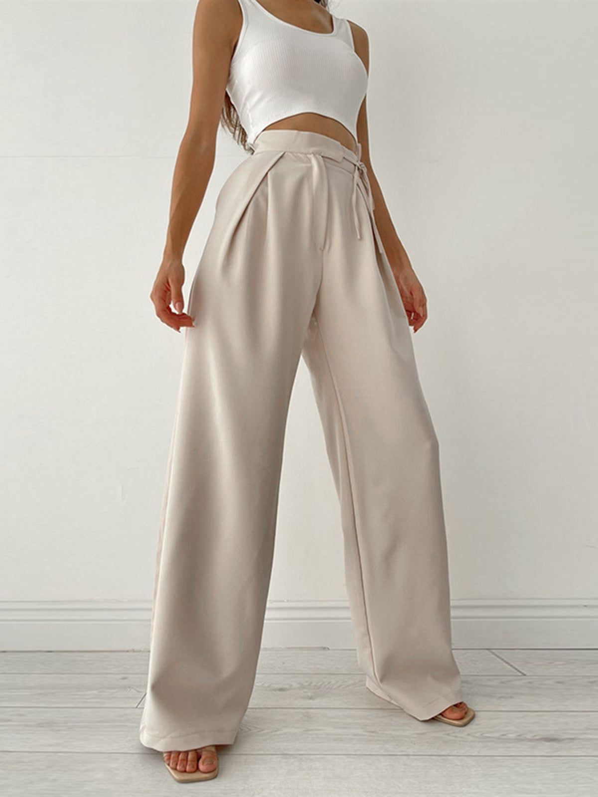 Palazzo Tied Wide Leg Pants