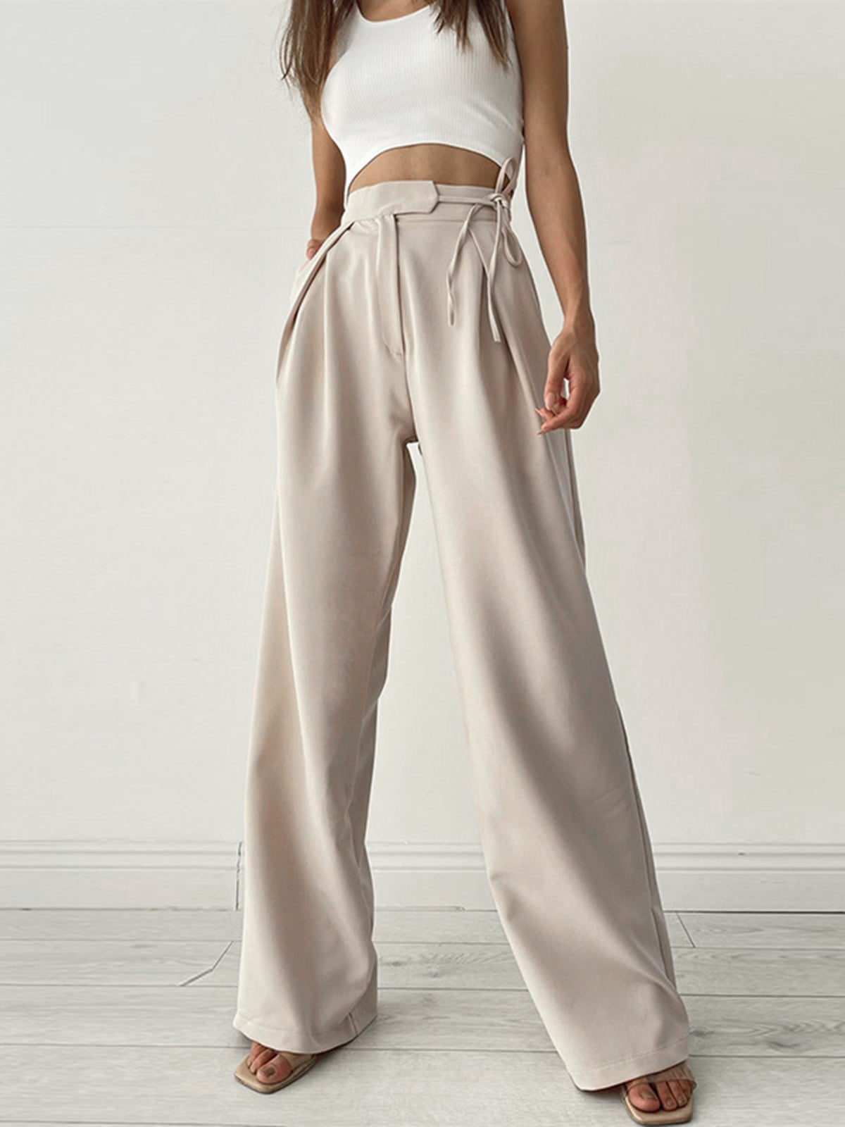 Palazzo Tied Wide Leg Pants