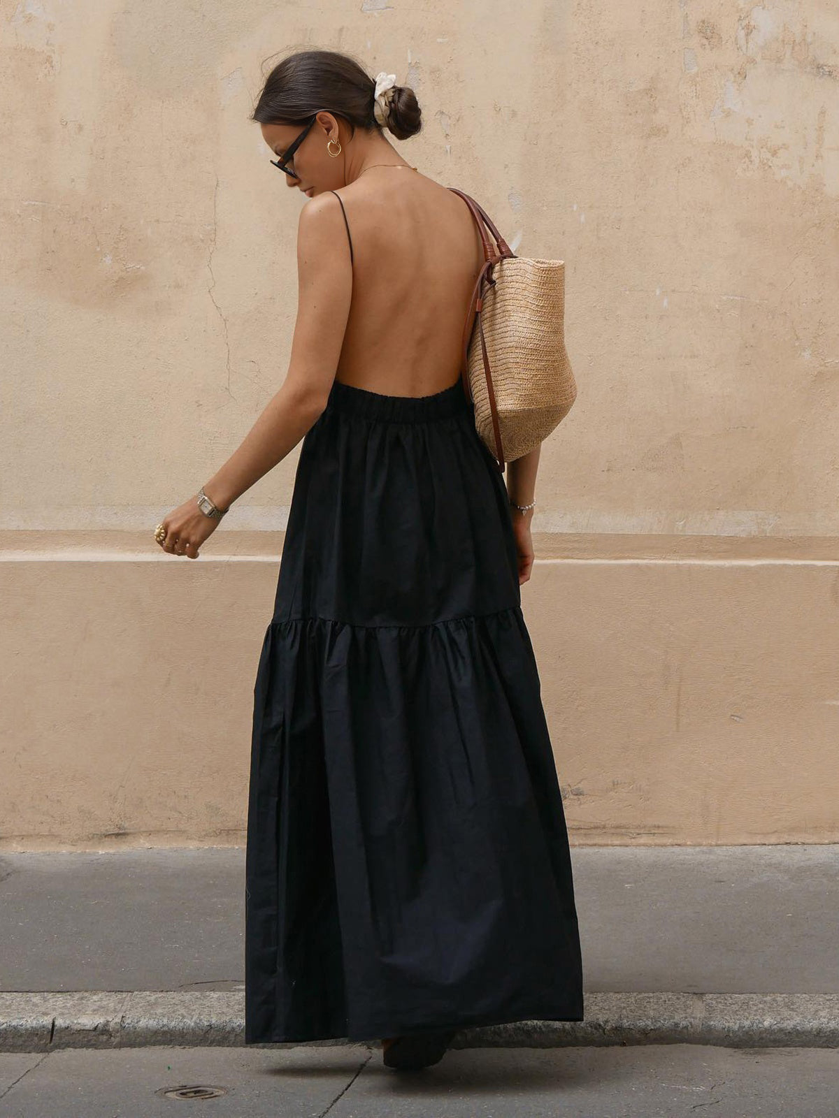 Backless Tiered Maxi Dress