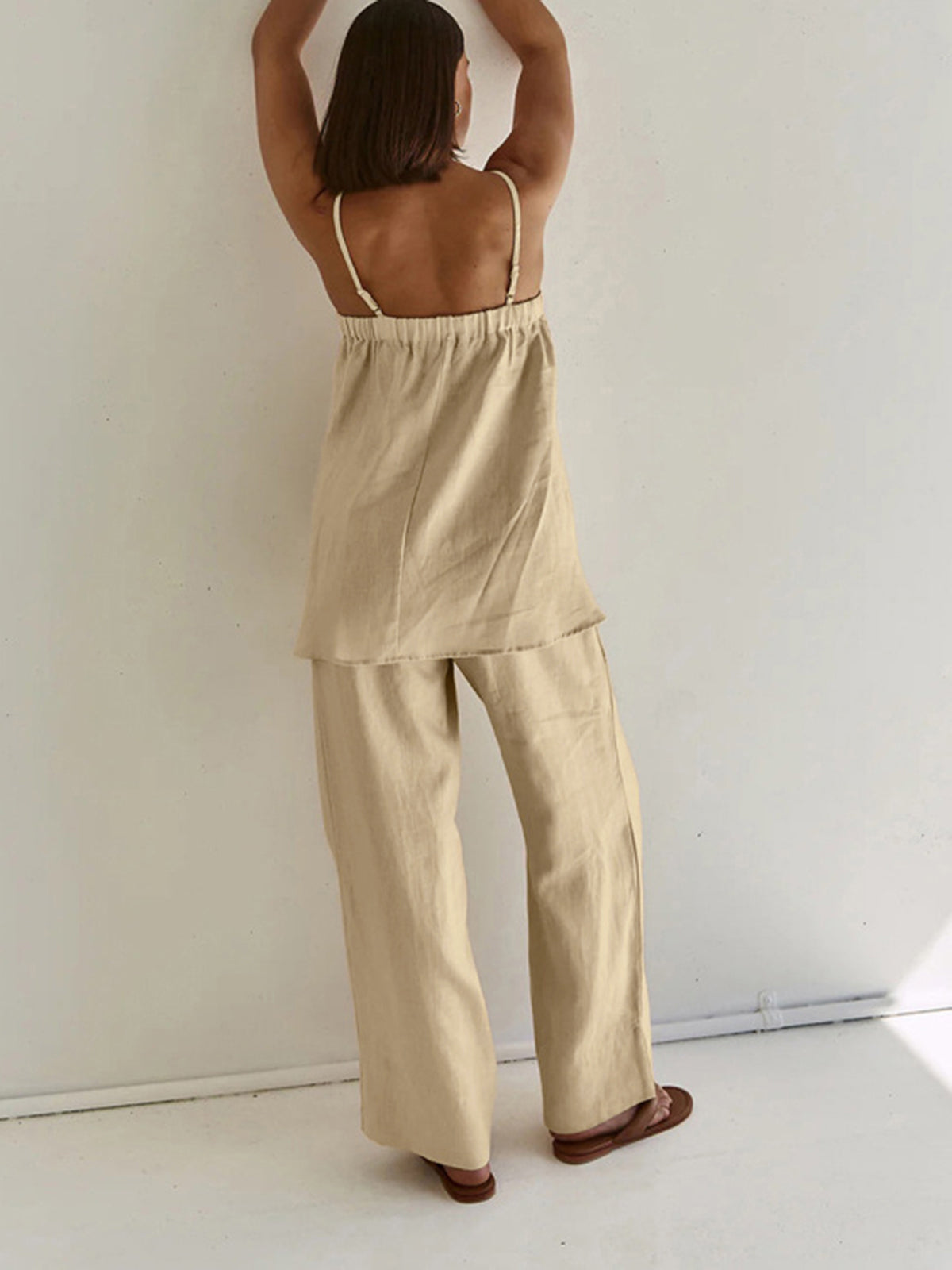 Solid Casual Pants Set