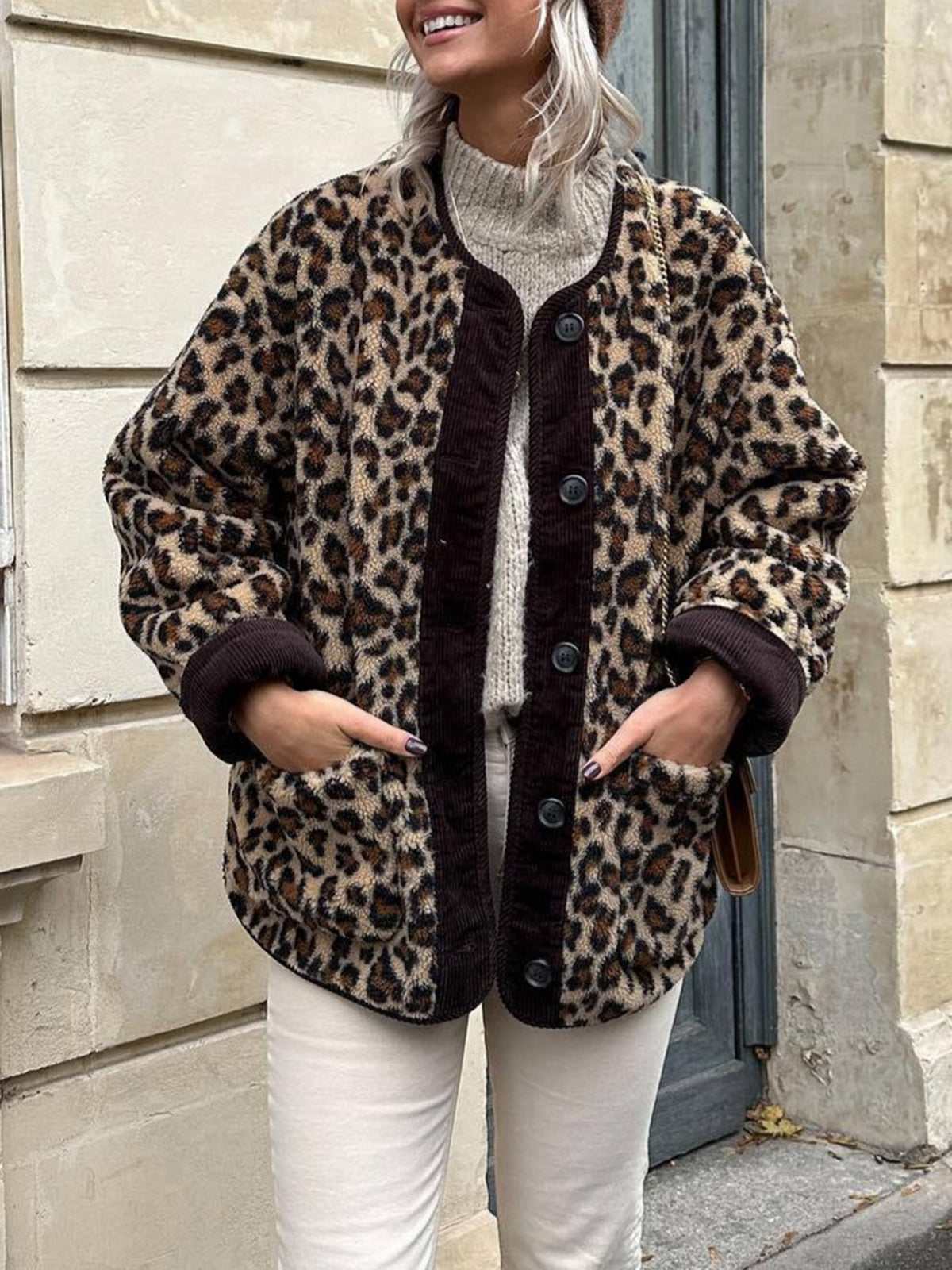 Megan Leopard Printed Coat