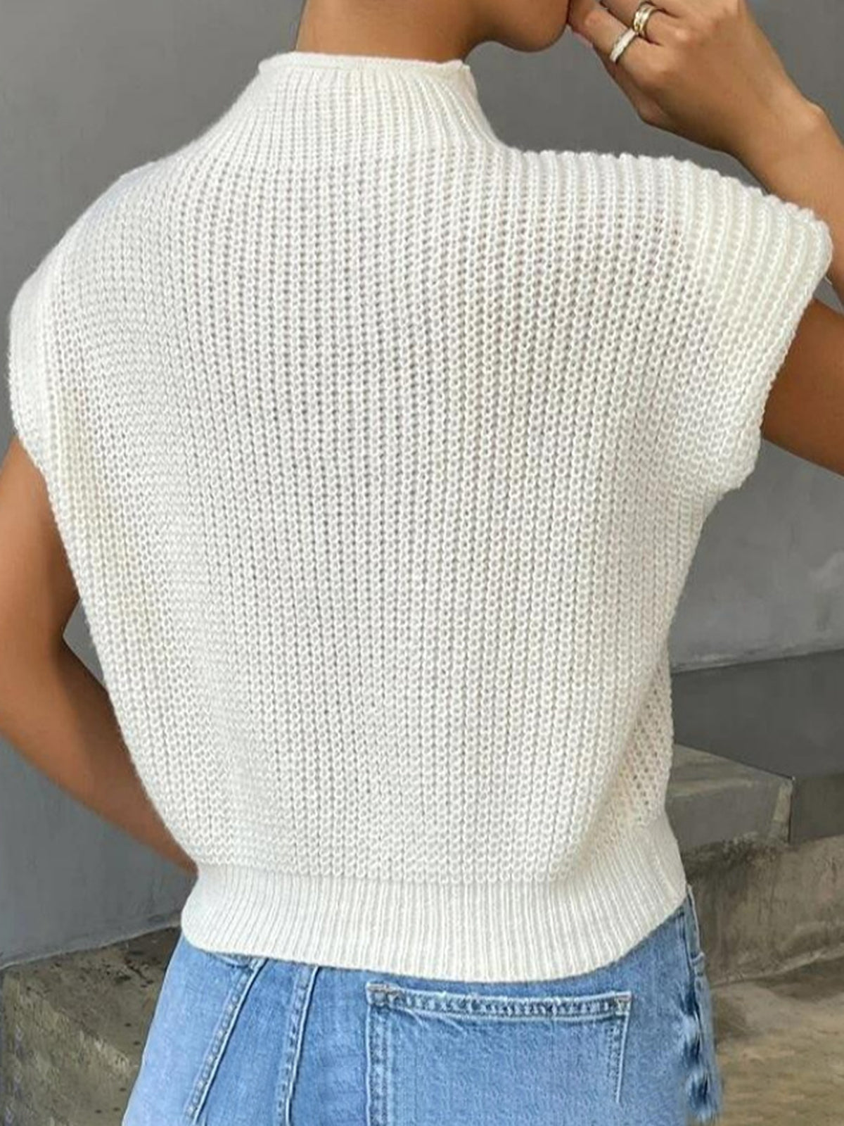 Plain Cap Sleeve Sweater Vest