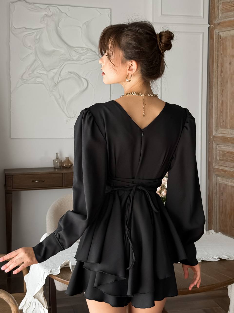 Retro V-neck Dress