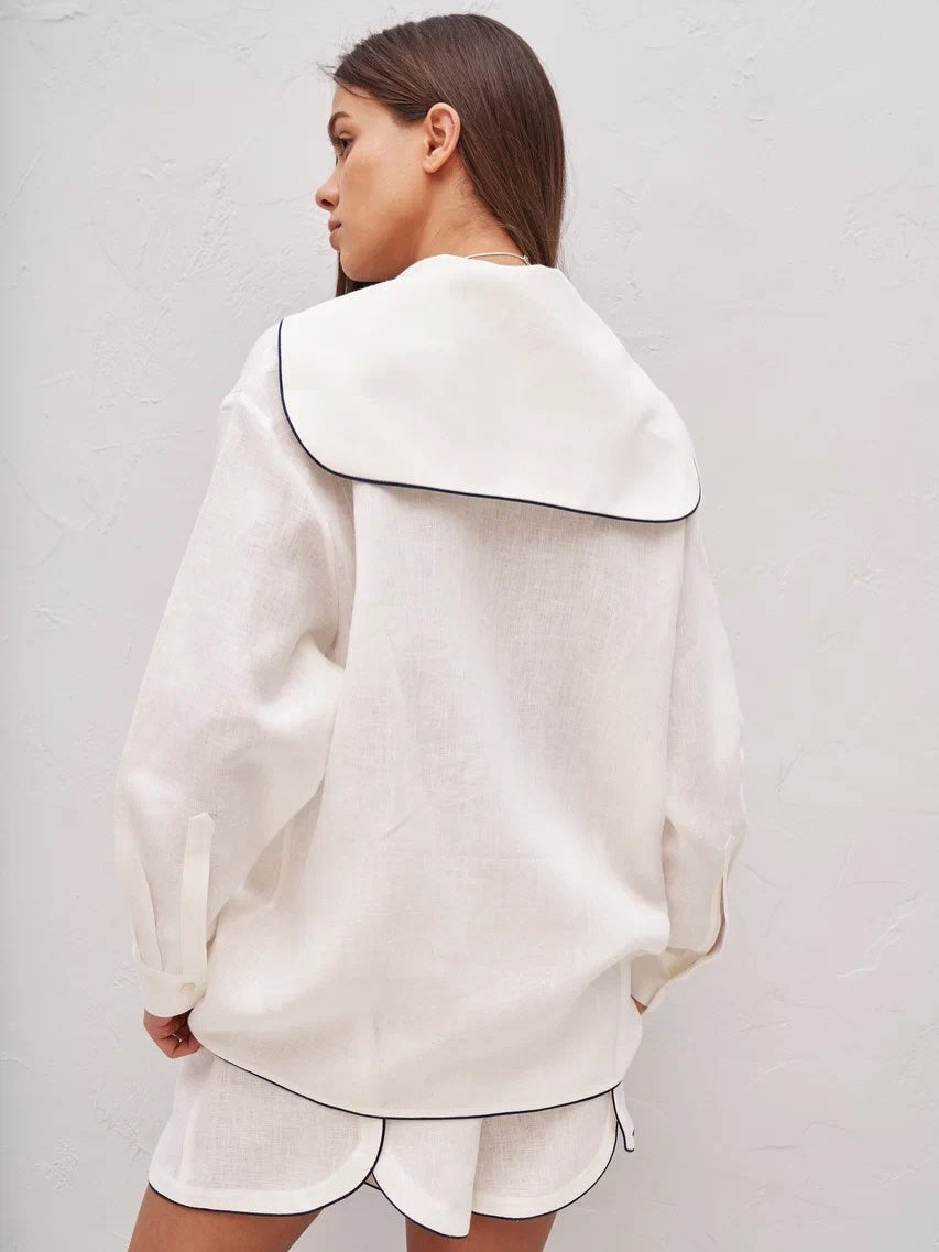 Button-down collar shirt set
