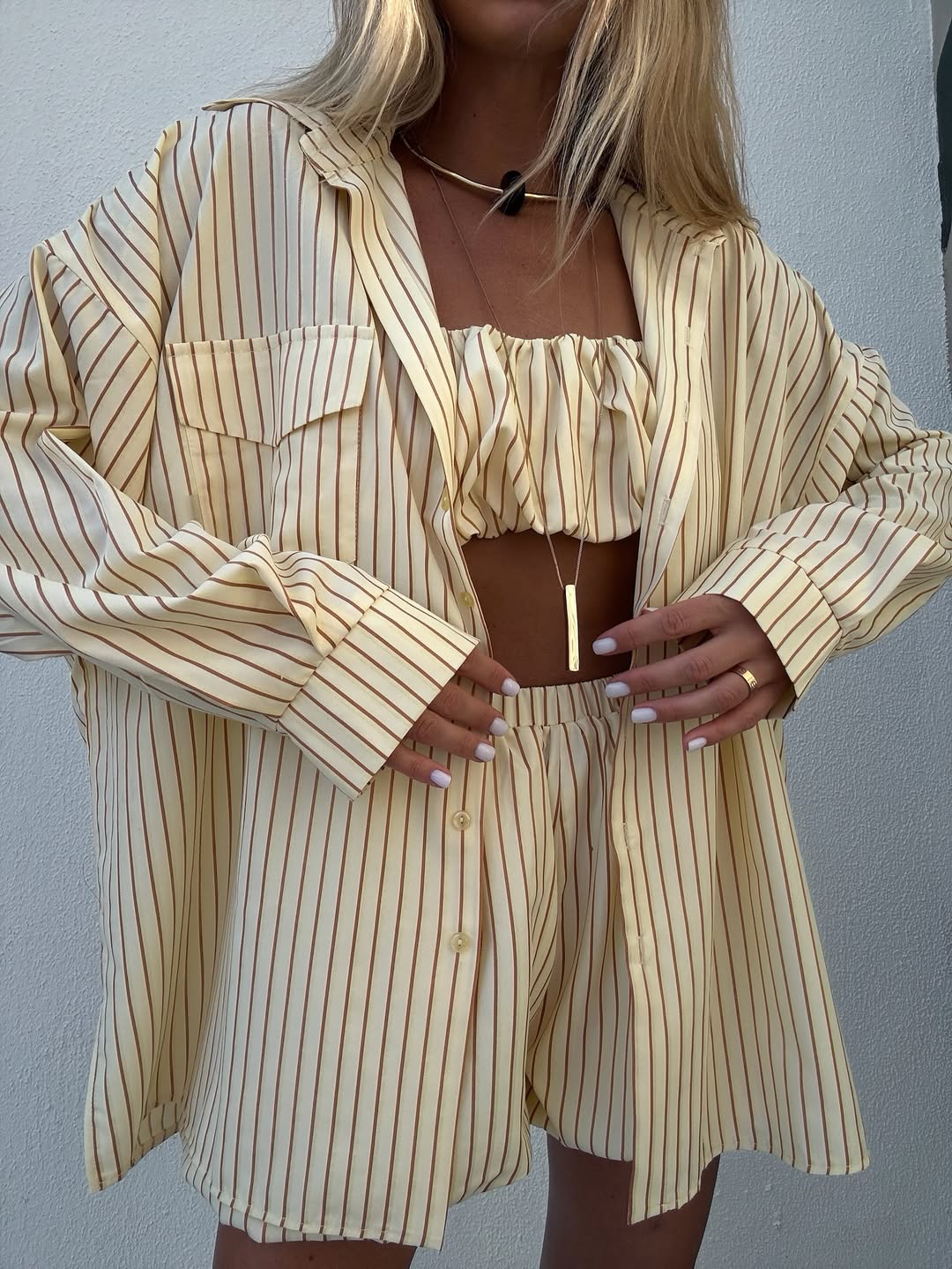 Striped Three-Piece Set