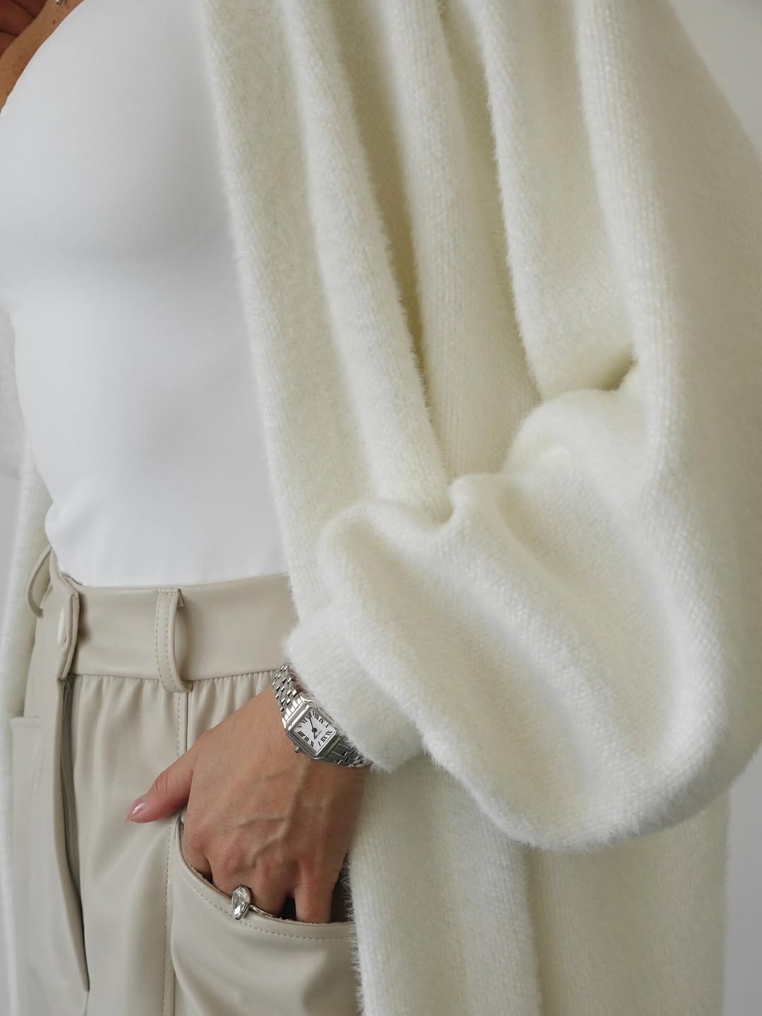 Plush Chenille V-Neck Tie-Front Cardigan