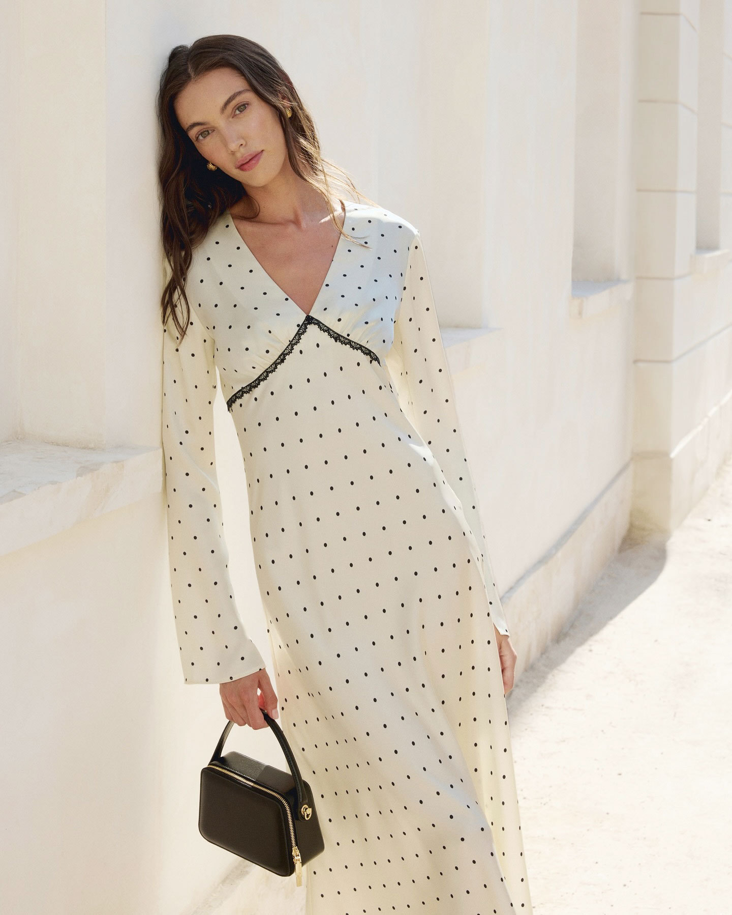 Satin Polka Dot Lace Dress