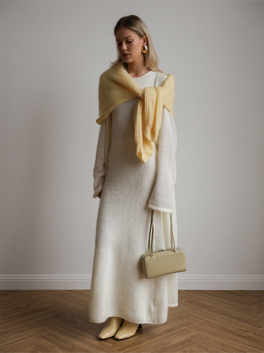 Knit Cardigan Sleeveless Dress Two-Piece Set