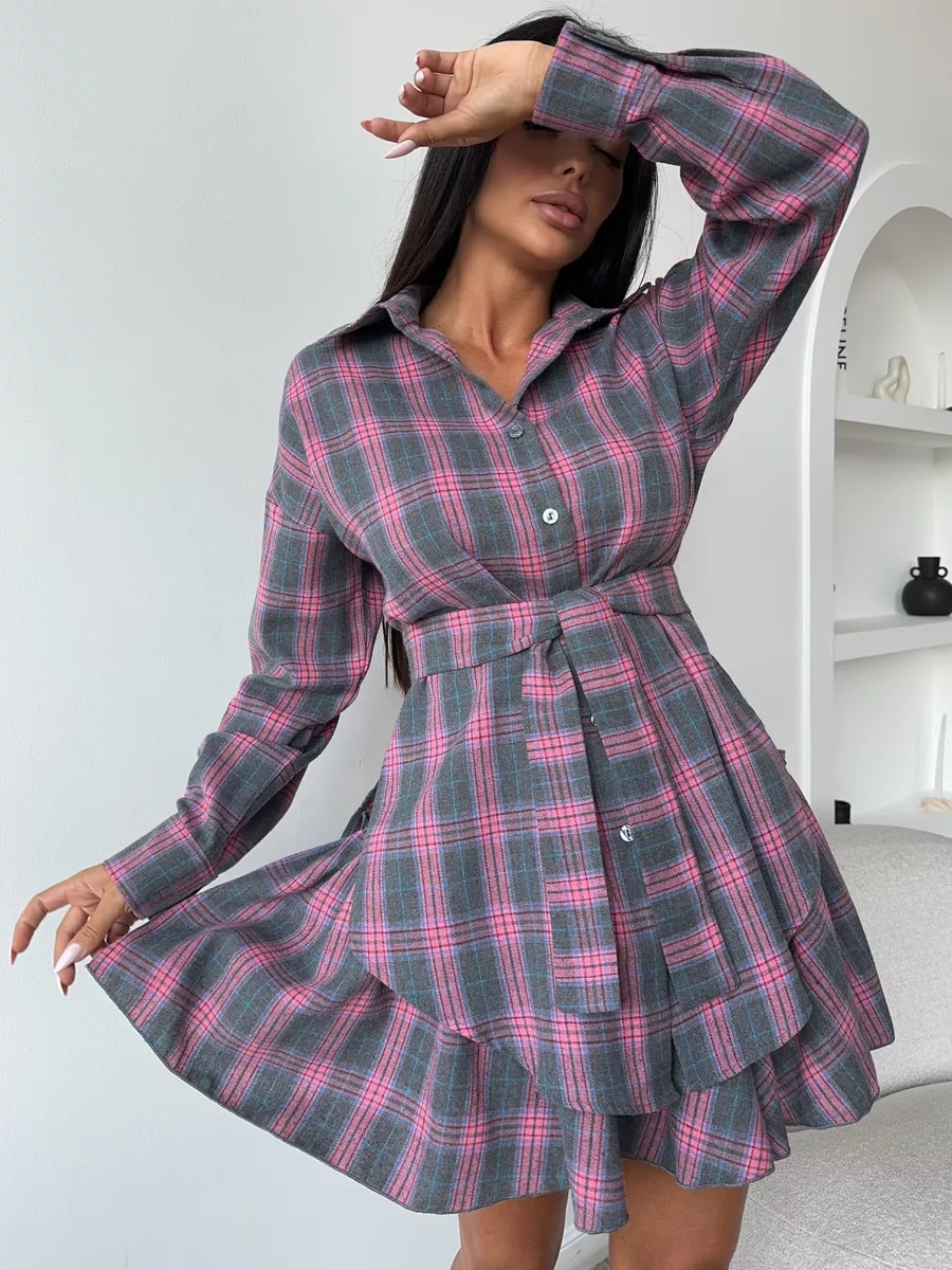 Casual Plaid Skirt Set