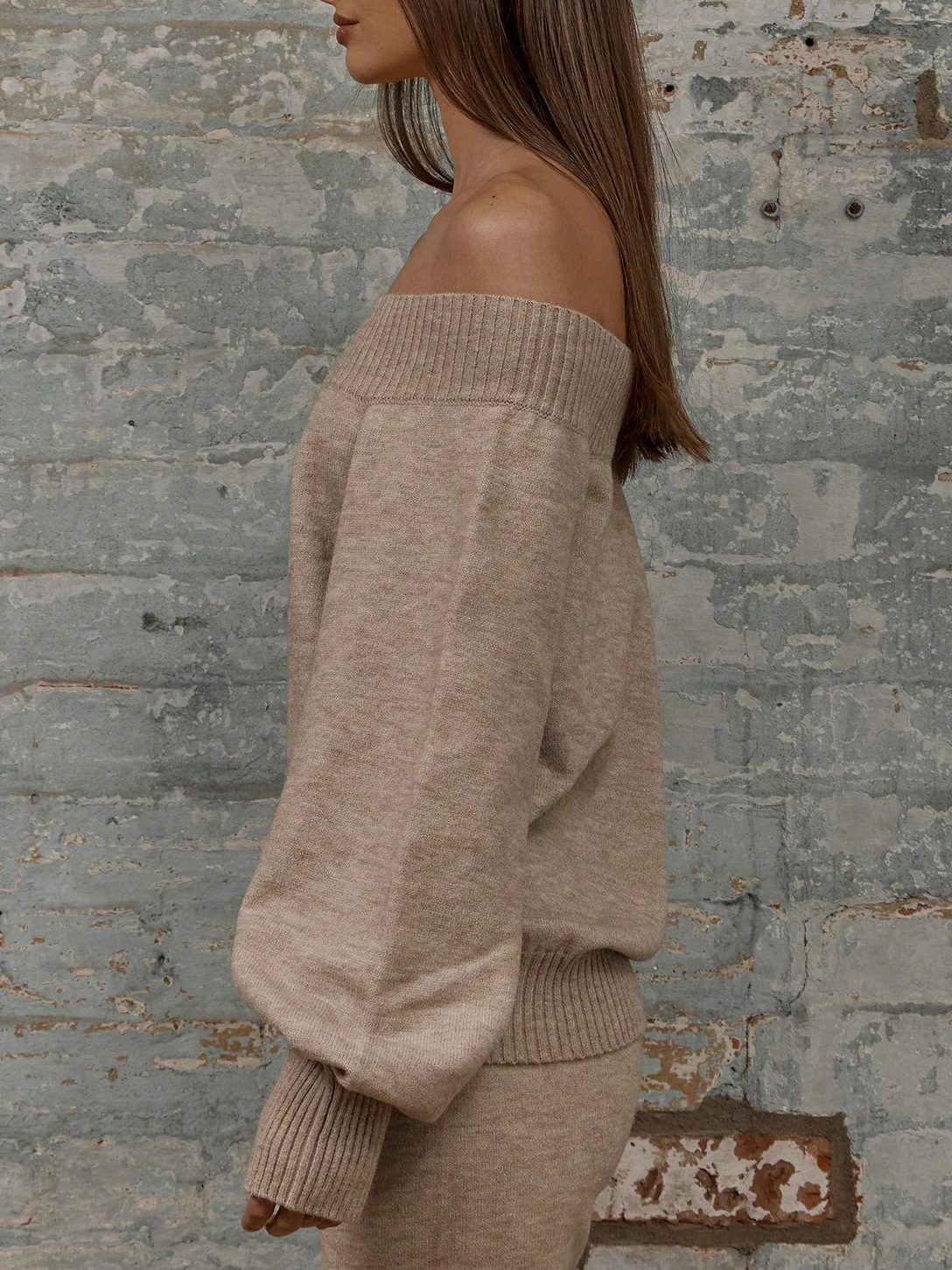 Loose-fitting long-sleeved sweater set