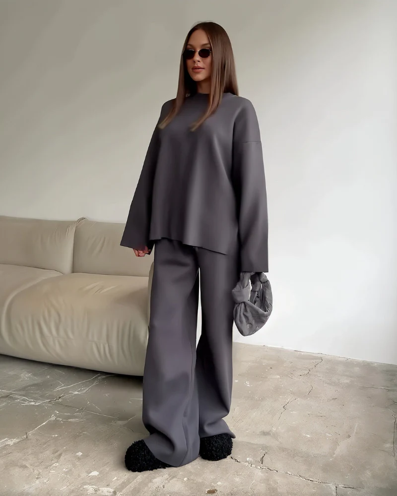 Cozy two-piece long pants set