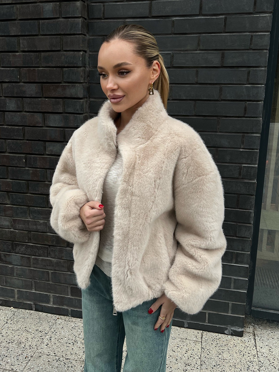 Stand-collar fleece jacket