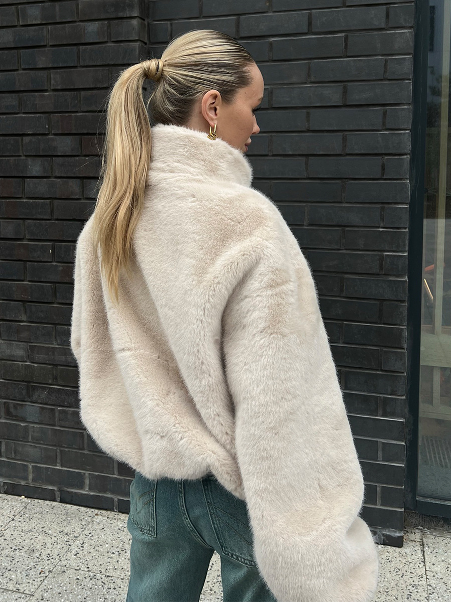 Stand-collar fleece jacket