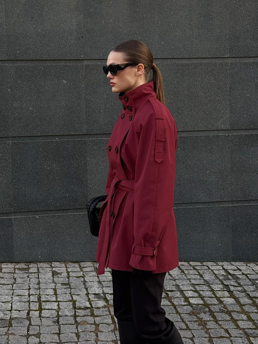 Double-Breasted Belted Trench Coat
