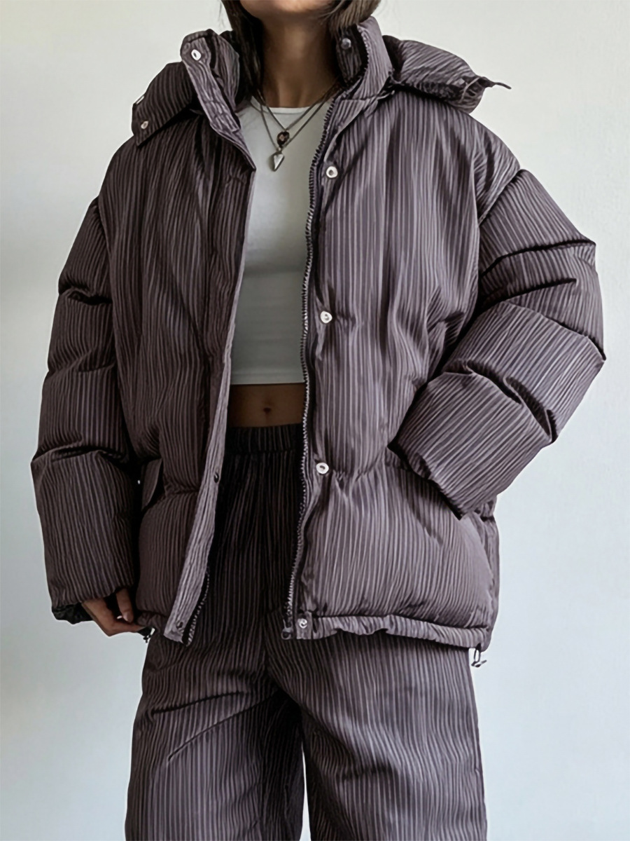 Puffer Jacket Set-Stripe