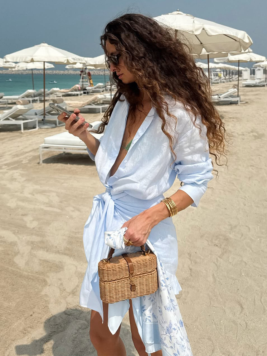 Cotton-linen two-piece dress